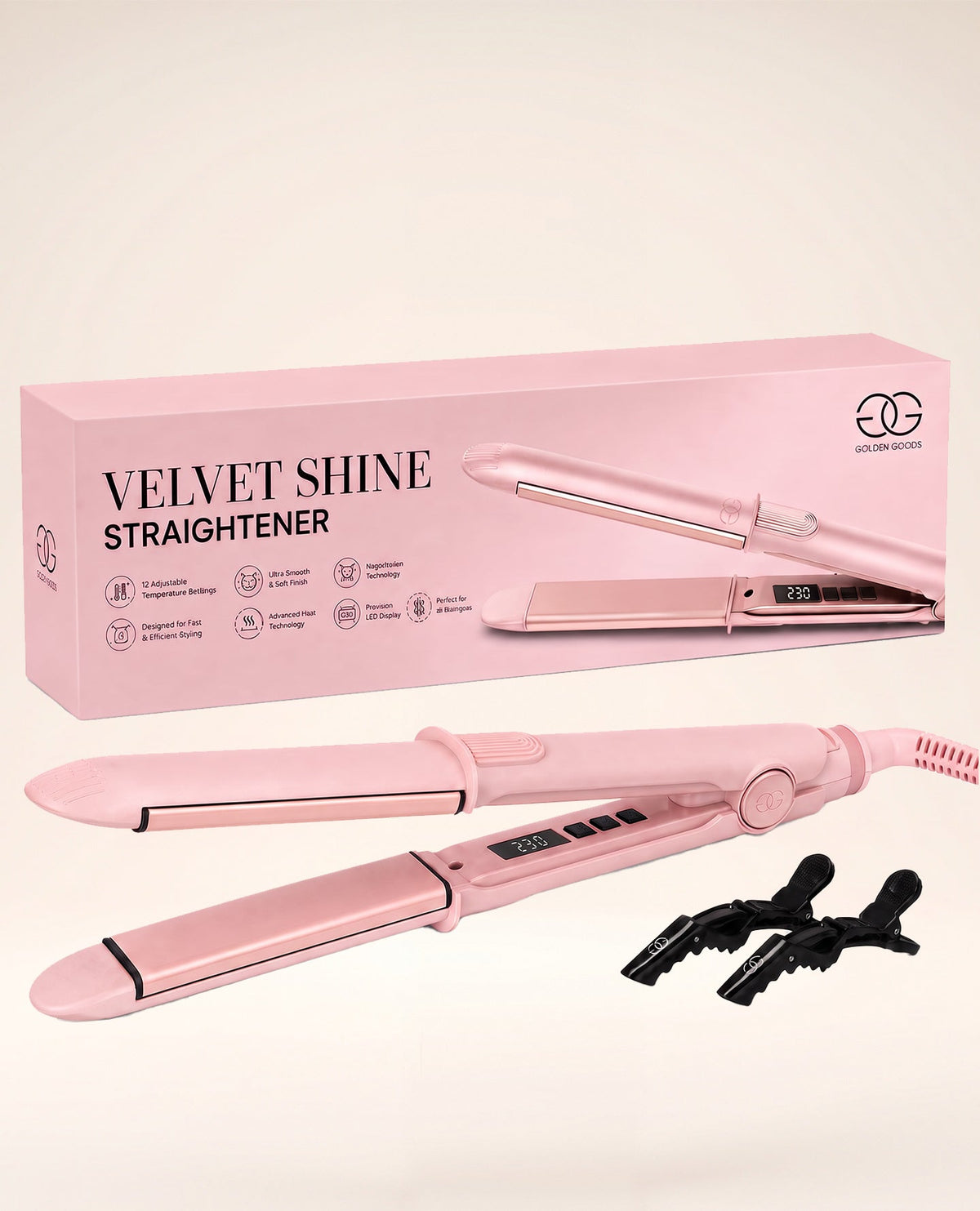 Velvet Shine Straightener Powder Pink